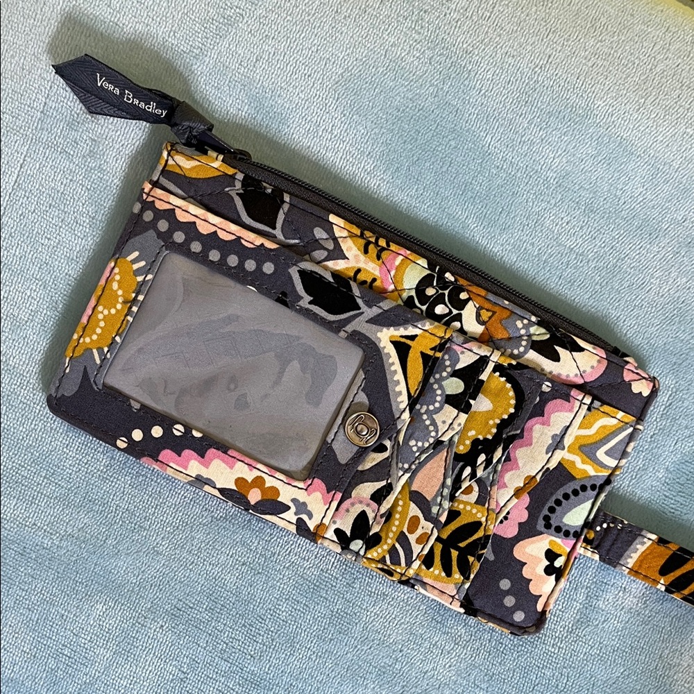Vera Bradley Charmont Meadow Slim Wallet / Card Holder Clutch, no snap